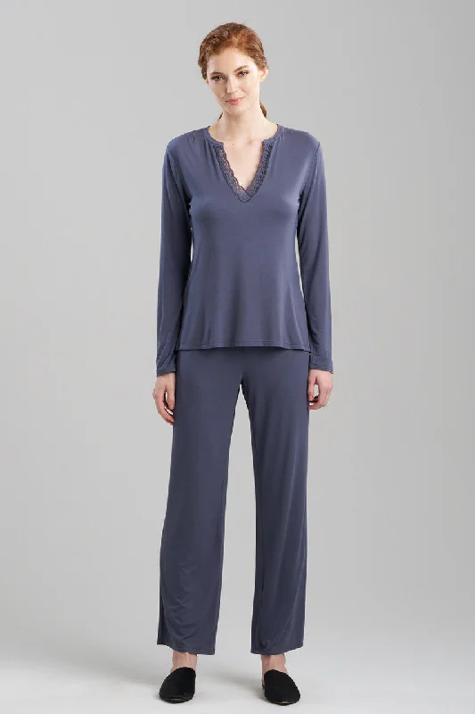 women's pajama sets for a beach vacation sleepwearFeathers Essentials Lenzing™ Ecovero™ Viscose Lace Applique PJ
