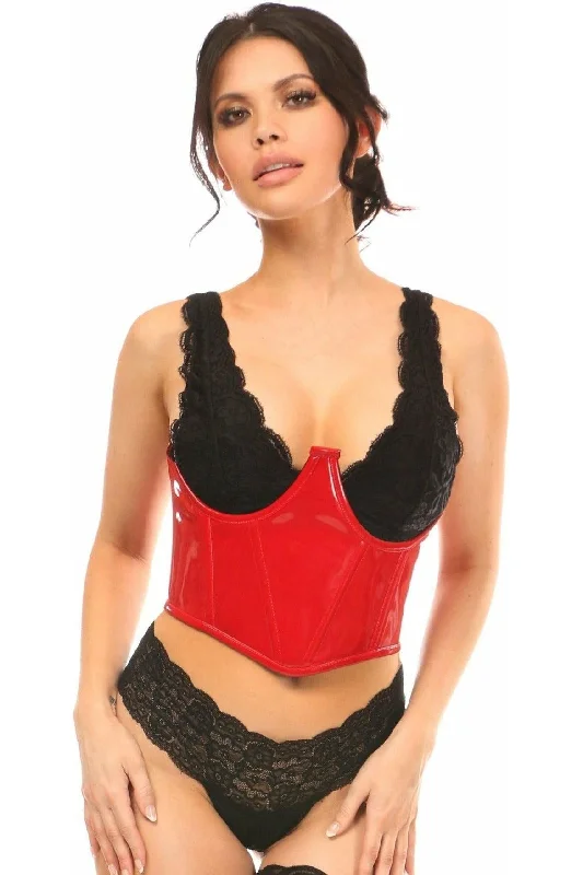 luxury women bustiers and corsets brandsLavish Red Patent Open Cup Underwire Waist Cincher