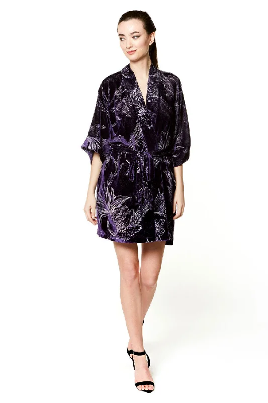 women robes with a vintage - inspired patternChristine Fabergé Velvet Short Robe - 4010 women robes with a vintage - inspired patternChristine Fabergé Velvet Short Robe - 4010