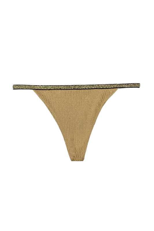 high - waisted women thongs for tummy controlFlexy Beige gold thongs