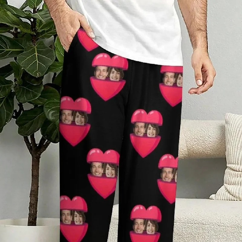 women's sleepshirts with a moisture - wicking fabricCustom Face Open Your Heart Slumber Party Unisex Long Pajama Pants For Men Women Kids