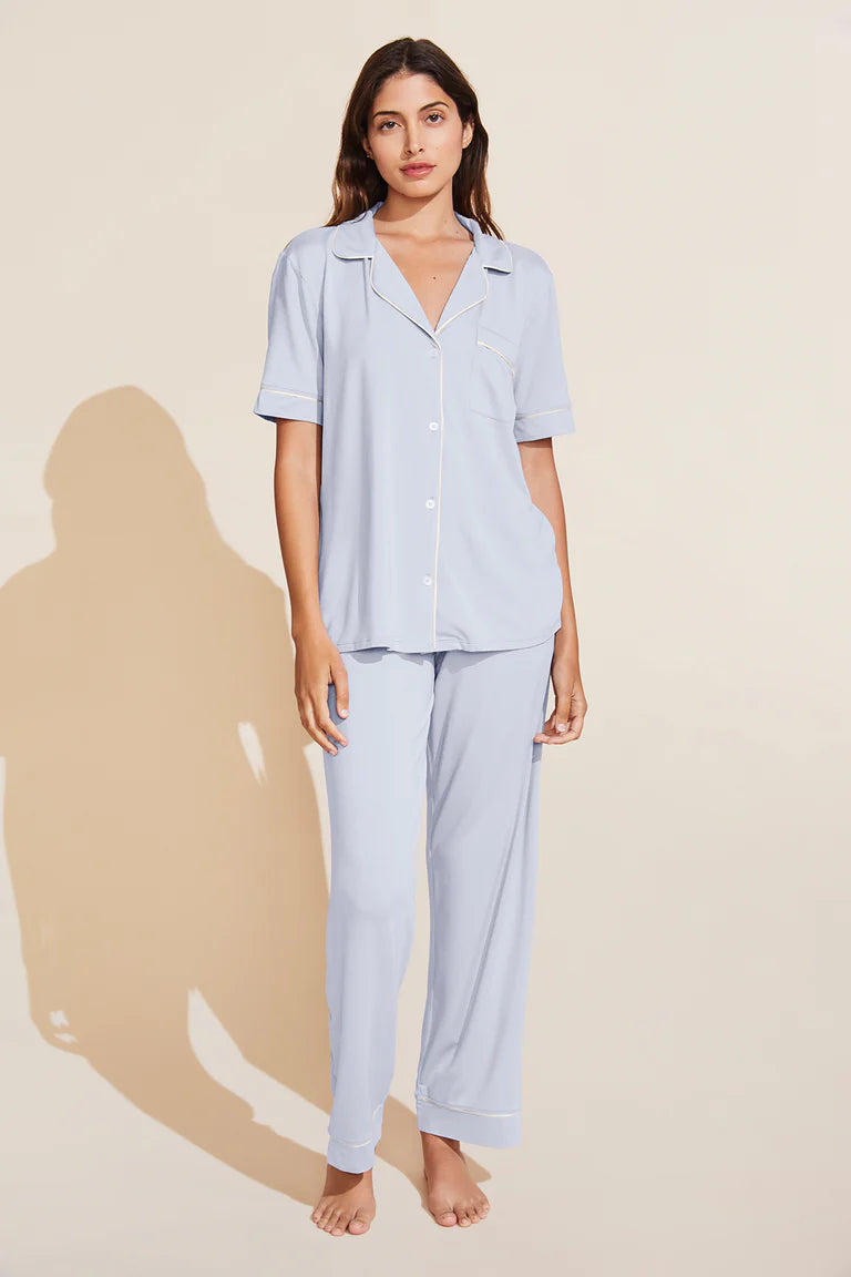 women's satin pajama sets with lace trimGisele TENCEL™ Modal Short Sleeve & Pant PJ Set | Ice Blue women's satin pajama sets with lace trimGisele TENCEL™ Modal Short Sleeve & Pant PJ Set | Ice Blue
