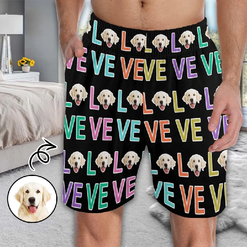 eco - friendly women's sleepshirts for sustainabilityCustom Face Men's Pajama Shorts Personalized Colorful Love Sleepwear Shorts eco - friendly women's sleepshirts for sustainabilityCustom Face Men's Pajama Shorts Personalized Colorful Love Sleepwear Shorts