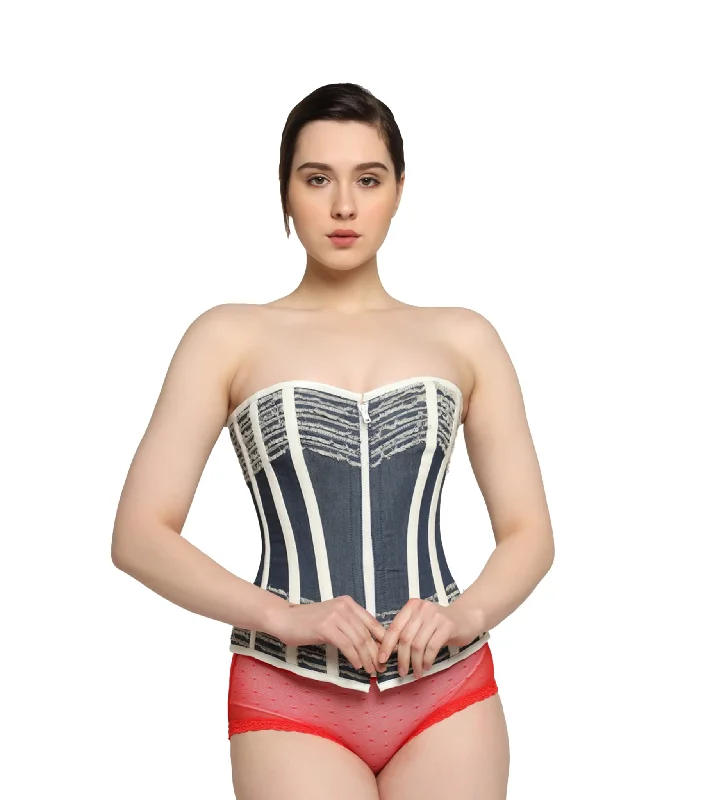 adjustable women bustiers and corsets fitDenim Overbust corset