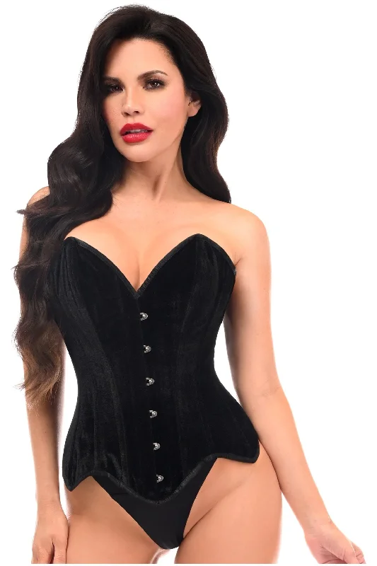 evening wear women bustiers and corsetsTop Drawer Black Velvet Steel Boned Overbust Corset evening wear women bustiers and corsetsTop Drawer Black Velvet Steel Boned Overbust Corset