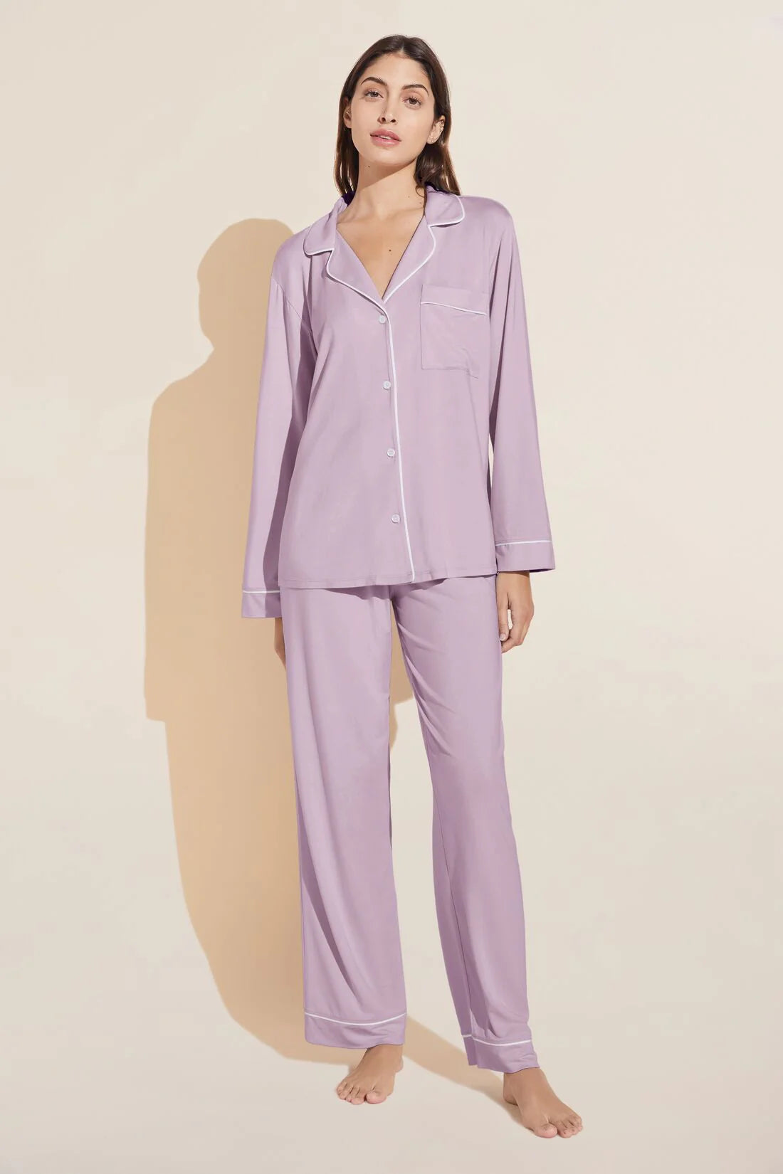 women's pajama sets with a breathable mesh panelGisele TENCEL™ Modal Long PJ Set | Lavender women's pajama sets with a breathable mesh panelGisele TENCEL™ Modal Long PJ Set | Lavender
