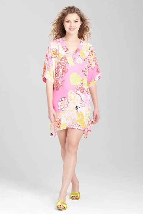 women's sleepshirts with a contrasting collarGeisha Garden Sleepshirt