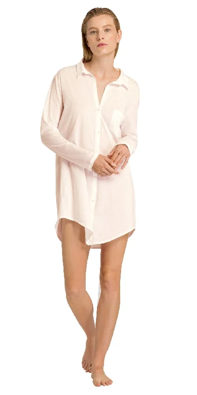 fitted women's sleepshirts for a more tailored lookHanro Cotton Deluxe Boyfriend Sleepshirt | Crystal Pink