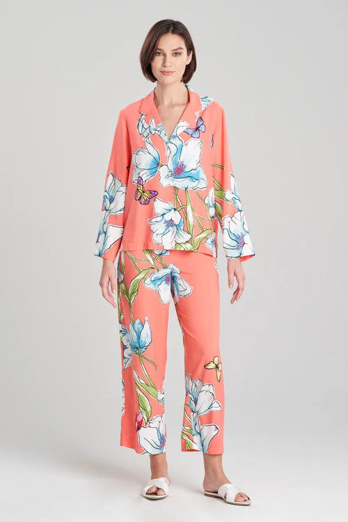 women's pull - on pajama sets for hassle - free dressingWild Poppy Notch PJ