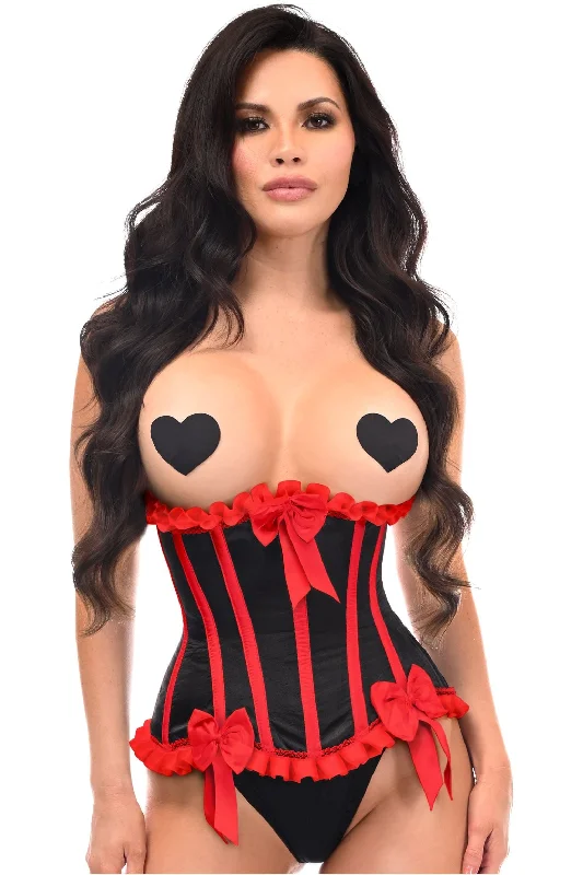 prom women bustiers and corsets dressesTop Drawer Black/Red Steel Boned Burlesque Underbust Corset Waist Cincher