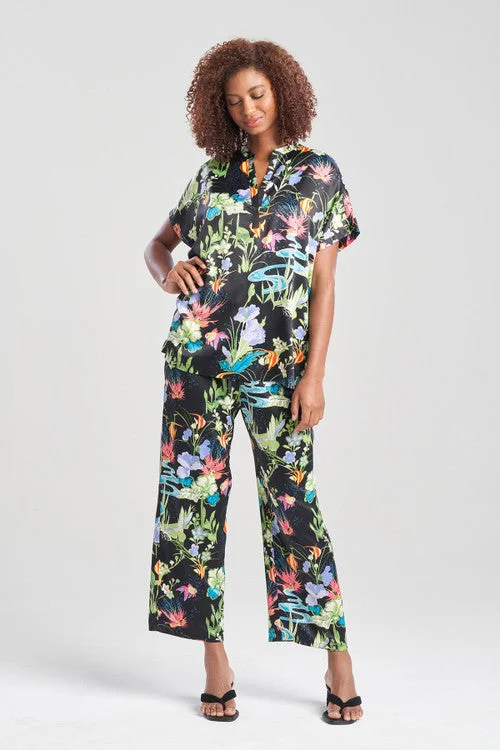 women's short - sleeve pajama sets for summer nightsLotus Pond Mandarin PJ