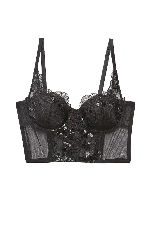 Designer Lingerie Sets for Women Sequin Violet bustier top