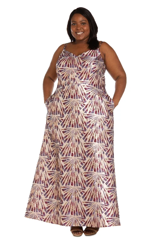 plus size women sexy dresses with empire waistsNightway Long Plus Size Prom Metallic Gown 22134W