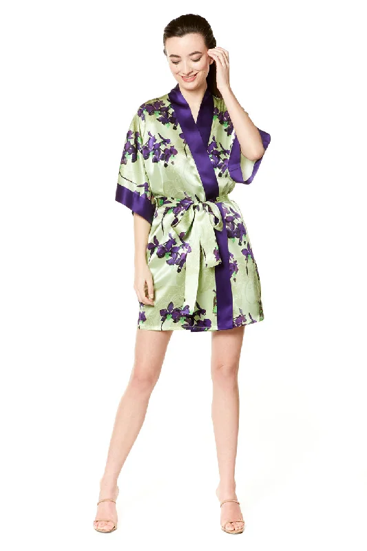 women robes for a stylish hospital stayChristine Silk Pagoda Short Robe - 4010
