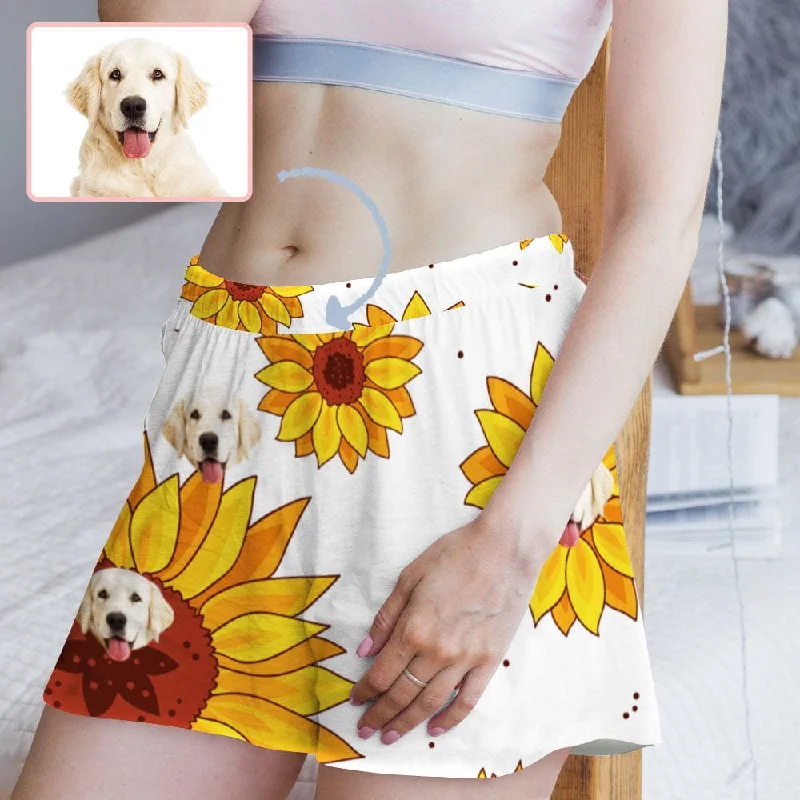 women's nightgowns for a stylish hospital stayCustom Face Women's Pajama Shorts Personalized Sunflower Sleepwear Shorts women's nightgowns for a stylish hospital stayCustom Face Women's Pajama Shorts Personalized Sunflower Sleepwear Shorts
