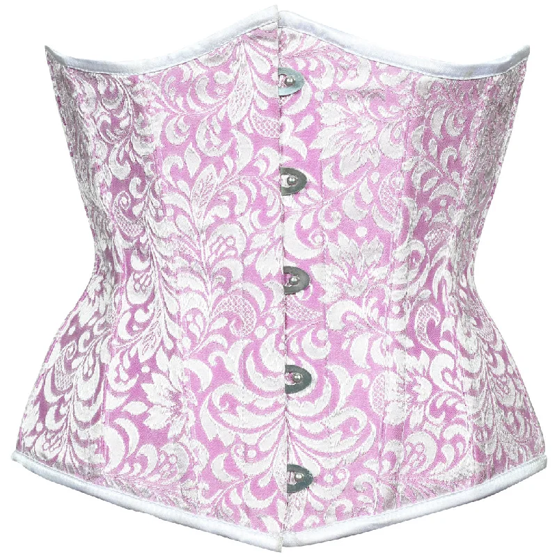 Gothic women bustiers and corsets aestheticLight Pink Authentic Steel Boned Waist Reducing Underbust Corset Gothic women bustiers and corsets aestheticLight Pink Authentic Steel Boned Waist Reducing Underbust Corset