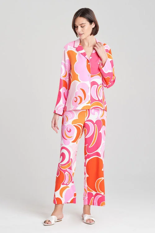 women's pajama sets with a color - blocking designNami Notch PJ