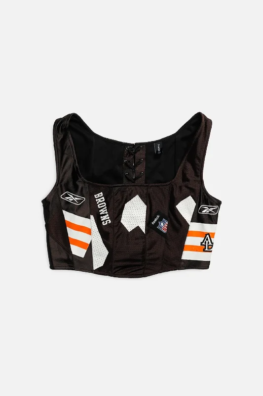 handcrafted women bustiers and corsetsRework Cleveland Browns NFL Corset - L