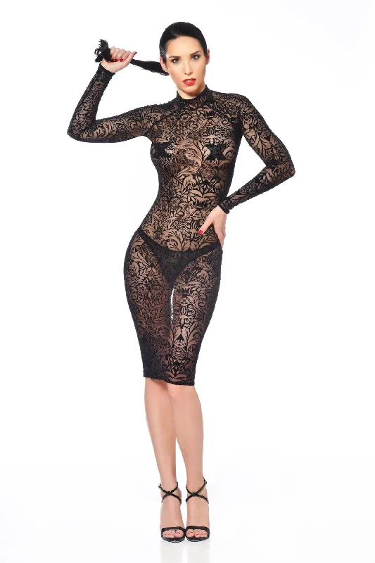 women sexy dresses with removable trainsAzia Maori Dress Fetish Dresses | Black Mesh