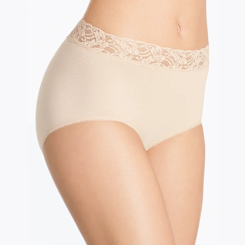 lace - trimmed women briefs with a feminine flairWacoal Cotton Suede Brief -875235