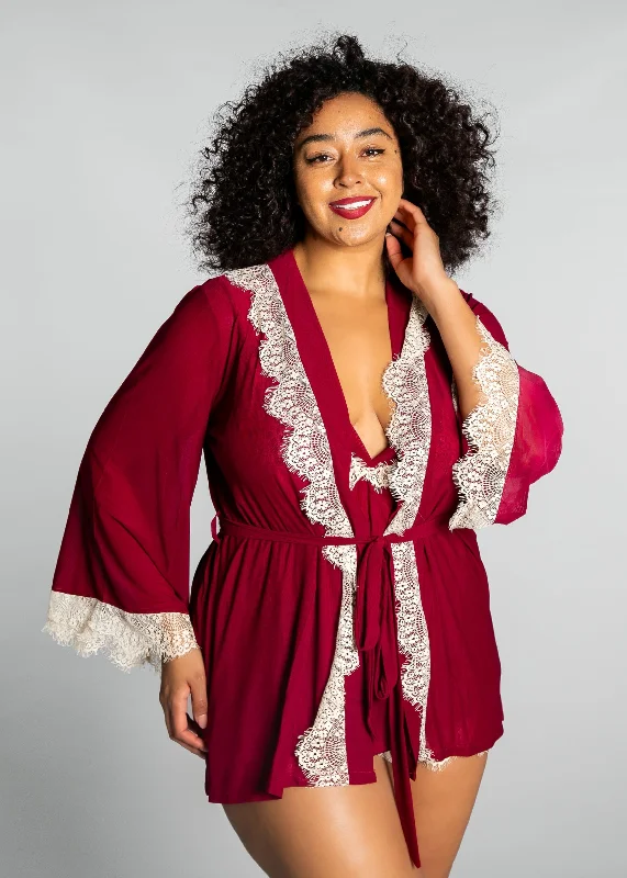 modern - designed women robes for a contemporary lookUp All Night Lace Trim Robe
