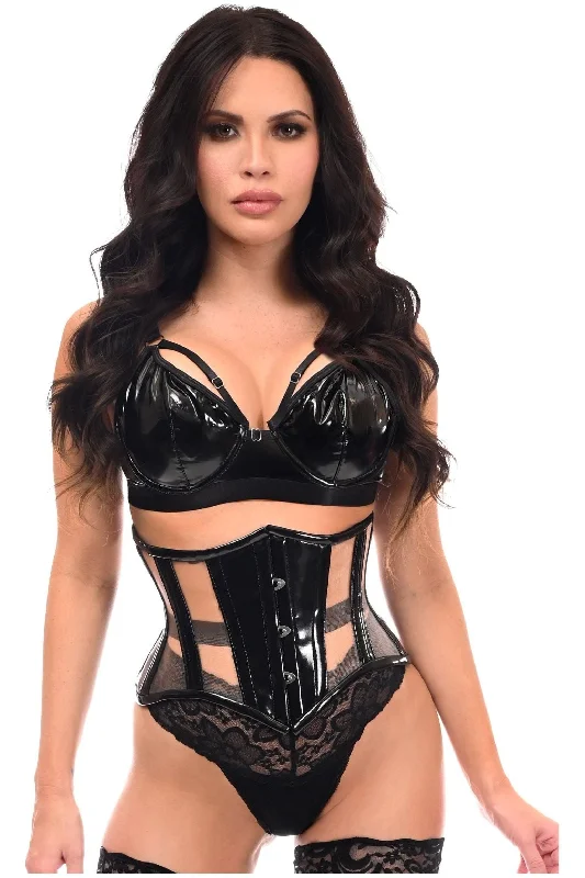 workout women bustiers and corsets supportTop Drawer Black Patent & Nude Mesh Steel Boned Mini Cincher Under Bust Corset workout women bustiers and corsets supportTop Drawer Black Patent & Nude Mesh Steel Boned Mini Cincher Under Bust Corset