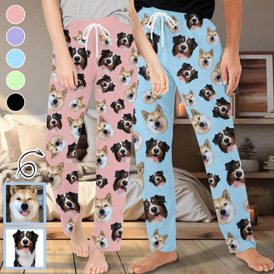 women's sleepshirts with a soft fleece finish【Flash Sale】Custom Face Pet Face Multicolor Slumber Party Unisex Long Pajama Pants Best Christmas Gifts for Pet Lovers