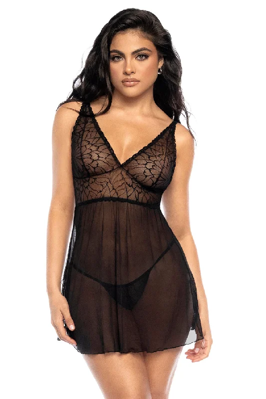 Vintage Inspired Lingerie for Women Siena Sheer Babydoll Set