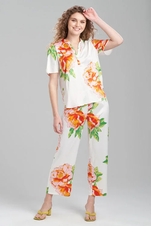 women's pajama sets with a breathable mesh panelParadise Peony PJ