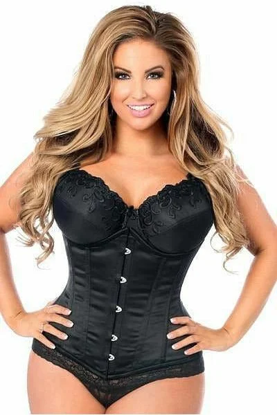 post - pregnancy women bustiers and corsetsLavish Black Satin Underbust Corset