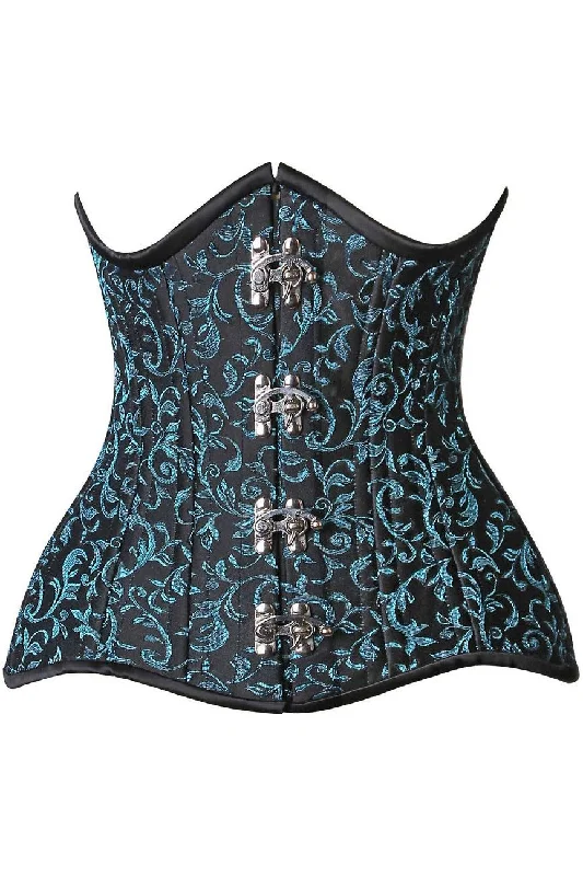 bridesmaid women bustiers and corsetsTop Drawer CURVY Teal Brocade Double Steel Boned Under Bust Corset bridesmaid women bustiers and corsetsTop Drawer CURVY Teal Brocade Double Steel Boned Under Bust Corset