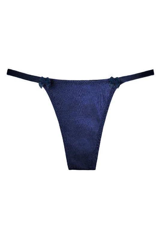 seamless thong - style swimwear for a smooth beach lookValessa Gloss Navy thongs
