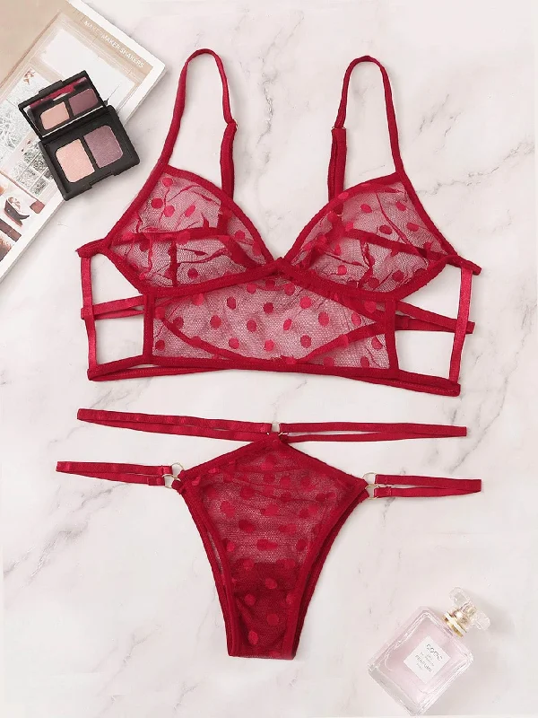 Women's Maternity Lingerie Polka Dot Cutout Lingerie Set