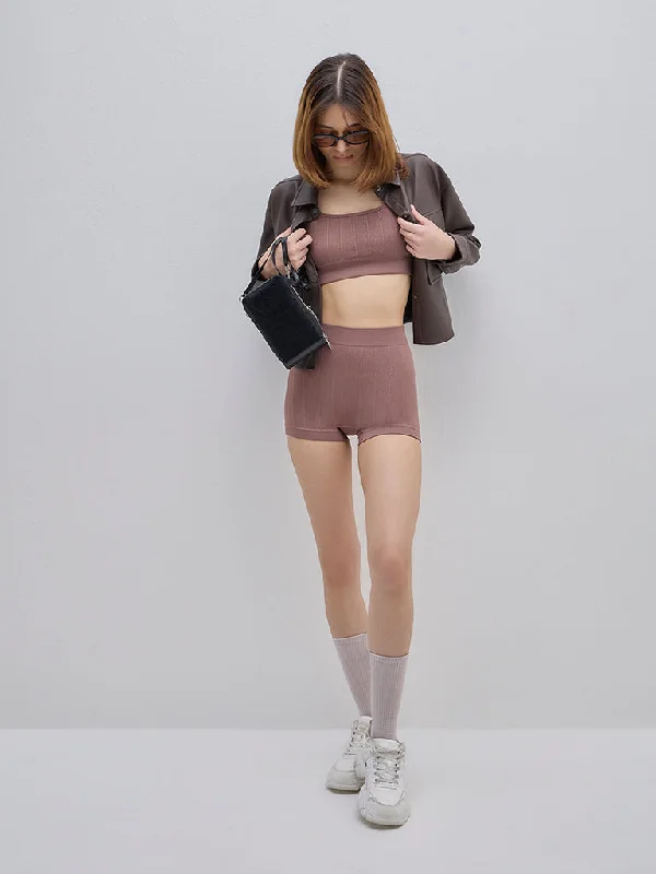 breathable women briefs for women with sensitive skinSuperstar Mauve Textured High-Rise Boy Shorts Brief breathable women briefs for women with sensitive skinSuperstar Mauve Textured High-Rise Boy Shorts Brief