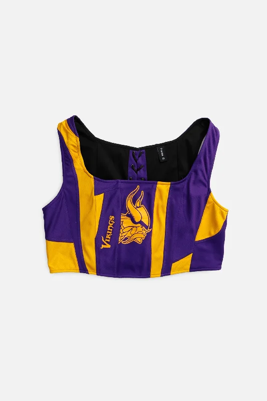rhinestone embellished women bustiers and corsetsRework Minnesota Vikings NFL Corset - XXL