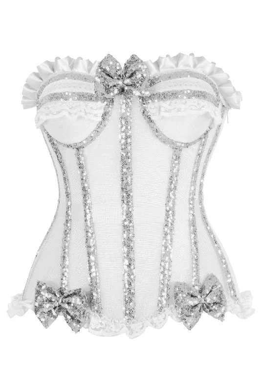 affordable women bustiers and corsetsTop Drawer Steel Boned Silver Sequin Underwire Bustier Corset affordable women bustiers and corsetsTop Drawer Steel Boned Silver Sequin Underwire Bustier Corset