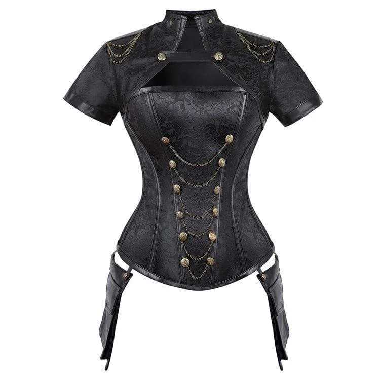 minimalist women bustiers and corsetsWomen's Gothic Floral Sleeved High Collar Overbust Corsets minimalist women bustiers and corsetsWomen's Gothic Floral Sleeved High Collar Overbust Corsets