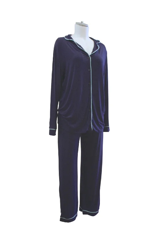 women's cotton pajama sets for breathable comfortClaire PJ Set | Navy