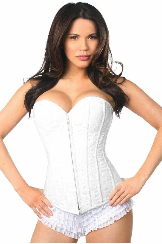 strapless women bustiers and corsets styleLavish White Lace Overbust Corset w/Zipper strapless women bustiers and corsets styleLavish White Lace Overbust Corset w/Zipper