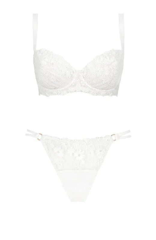high - cut women thongs for a leg - lengthening illusionDaisy Balcony Bra and Thong Set