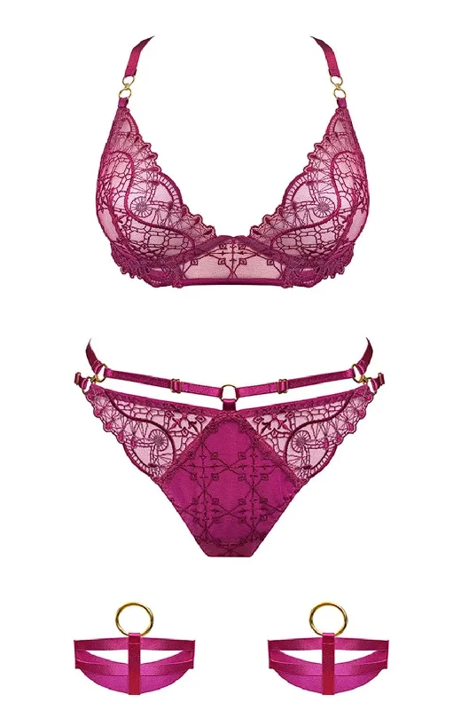 seamless low - rise women briefs for a sleek fitMari Soft Cup Bra, Open Back Brief and Garters Set seamless low - rise women briefs for a sleek fitMari Soft Cup Bra, Open Back Brief and Garters Set