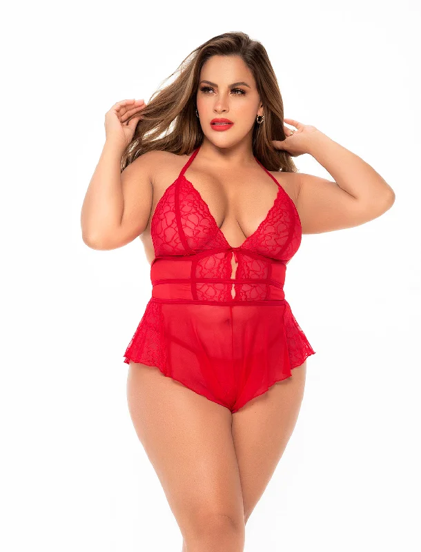 Eco-Friendly Organic Lingerie for Women Nina Mesh and Lace Playsuit