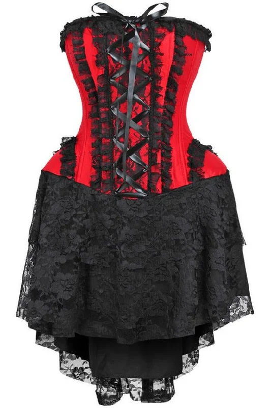clubbing women bustiers and corsetsTop Drawer Steel Boned Strapless Red/Black Lace Victorian Corset Dress clubbing women bustiers and corsetsTop Drawer Steel Boned Strapless Red/Black Lace Victorian Corset Dress