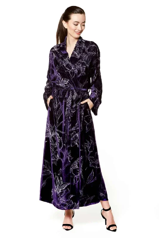 women robes with a faux - fur trim for a luxurious feelChristine Fabergé Velvet Long Robe - 8058 women robes with a faux - fur trim for a luxurious feelChristine Fabergé Velvet Long Robe - 8058