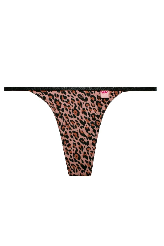 plus - size women thongs with wide - set straps for comfortLolita thongs Leo pink