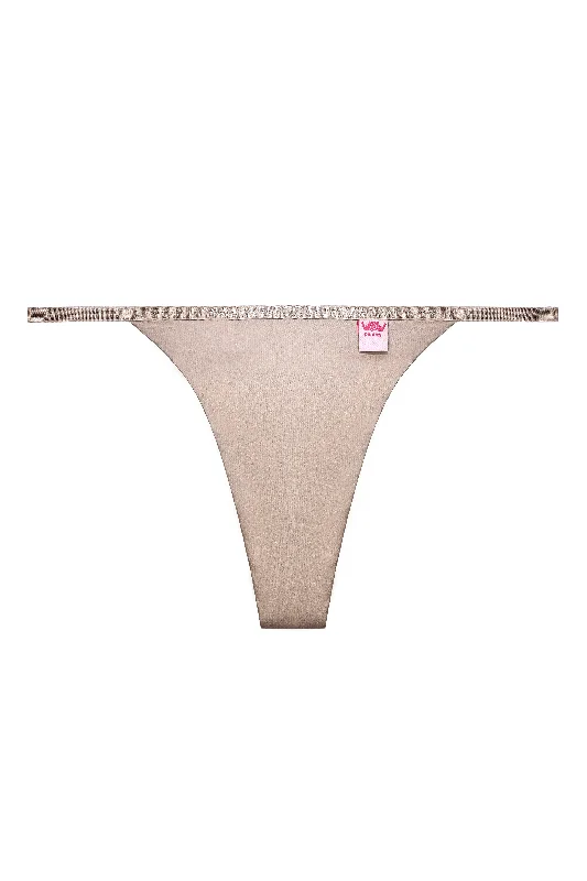 anti - static women thongs for reducing static clingLolita thongs Beige