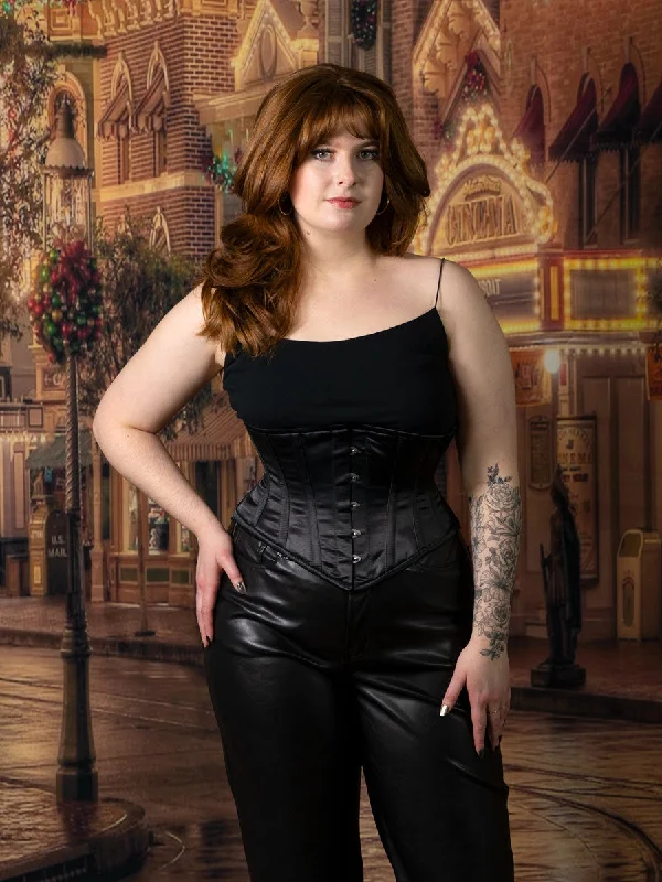 breathable women bustiers and corsets materialsPlus Size Satin Hourglass Curve Waspie Underbust Corset : CS-201