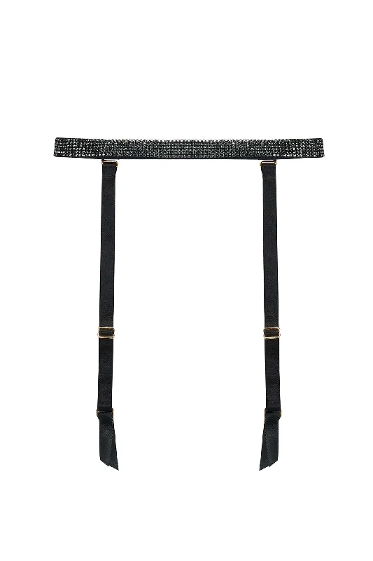 Luxury Lingerie for Special Occasions Ciara Crystal Suspender - Black