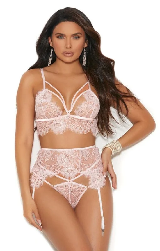hypoallergenic women sexy lingerie materialsSexy Pure Blush Lace Bra, Panty and Garterbelt hypoallergenic women sexy lingerie materialsSexy Pure Blush Lace Bra, Panty and Garterbelt