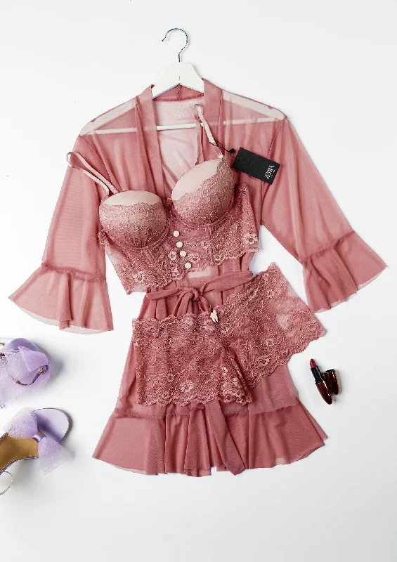 women robes with a vintage - inspired patternSexy Robe Set